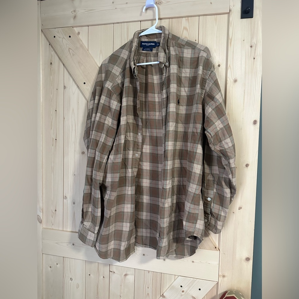 Ralph Lauren‎ Golf Shirt - Size XL - Plaid - Tilden - Button Down - Woven